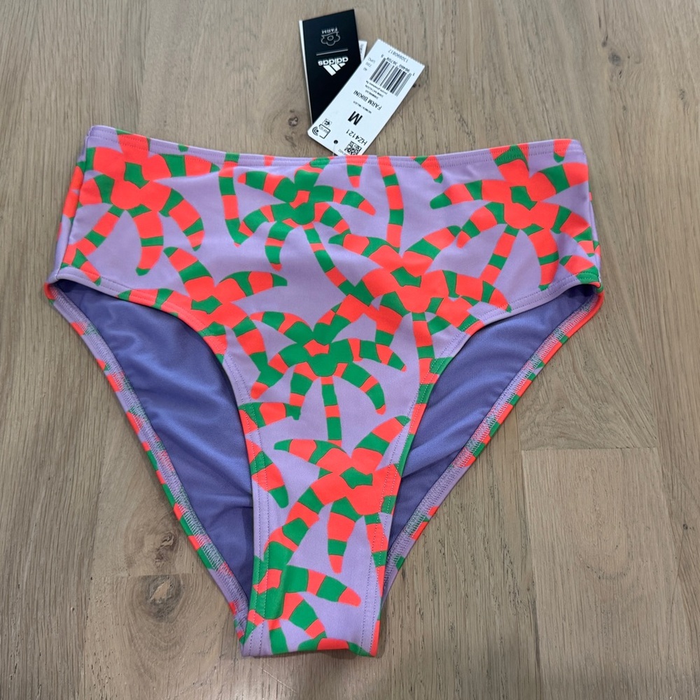 Farm Rio x Adidas Palm Tree High Waist Bikini Bottoms size medium NWT - Picture 4 of 11